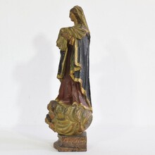 Painted wooden madonna/santos, Spain 17/18th century