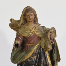 Painted wooden madonna/santos, Spain 17/18th century