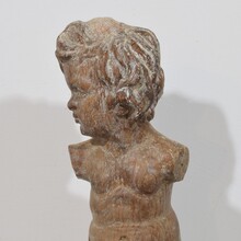 Hand carved wooden baroque angel, Spain circa 1750-1800