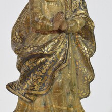 Painted/ gilded wooden Madonna/ Santos with crown, Spain circa 1750