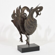 Hand forged iron bird fragment, Spain circa 1850