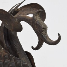 Hand forged iron bird fragment, Spain circa 1850