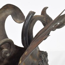 Hand forged iron bird fragment, Spain circa 1850