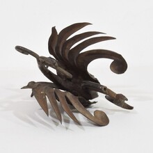 Hand forged iron bird fragment, Spain circa 1850