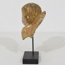 Hand carved winged angel head, Spain circa 1900-1920