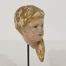 Hand carved winged angel head, Spain circa 1900-1920