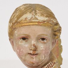 Hand carved winged angel head, Spain circa 1900-1920