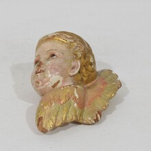 Hand carved winged angel head, Spain circa 1900-1920