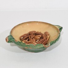 Very small green/yellow glazed terracotta bowl or tian, France circa 1850